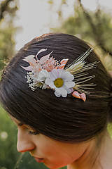 Ozdoby do vlasov - Kvetinový hrebienok "nežná margarétka" - 13516116_