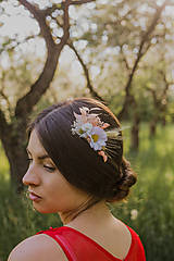 Ozdoby do vlasov - Kvetinový hrebienok "nežná margarétka" - 13516118_