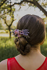 Ozdoby do vlasov - Kvetinový hrebienok "dotyky pri stmievaní" - 13516730_
