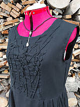 Šaty - Čierne ľanové šaty - 3D kvety (rôzne farby) - 13516400_