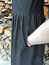 Šaty - Čierne ľanové šaty - 3D kvety (rôzne farby) - 13516405_