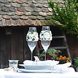 Nádoby - Greenery svadba - kvety - sada svadobných pohárov - 13517400_