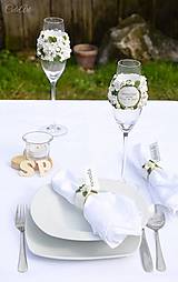 Nádoby - Greenery svadba - kvety - sada svadobných pohárov - 13517401_