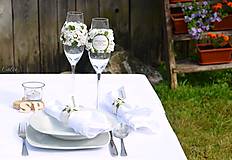 Nádoby - Greenery svadba - kvety - sada svadobných pohárov - 13517403_