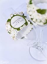 Nádoby - Greenery svadba - kvety - sada svadobných pohárov - 13517409_