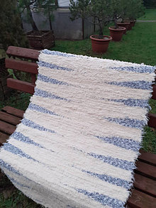 Úžitkový textil - Chlpatý béžovo-sivý 125cmx73cm - 13518260_