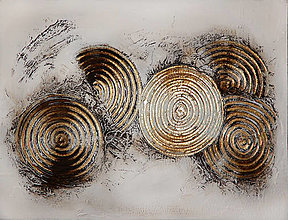 Obrazy - Zlaté kruhy (Zlaté kruhy NA PLÁTNE) - 13520383_
