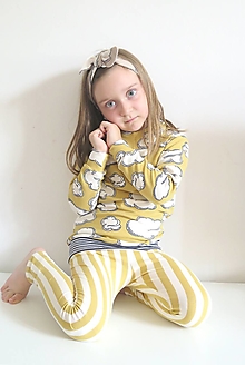 Detské oblečenie - mikina z biobavlny Obláčiky (žltá) - 13521355_
