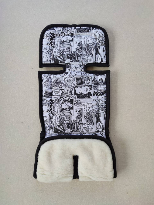 Detský textil - Vlnienka Podložka do kočíka Britax Römer Kočík B Motion 4 Plus 100 % ovčie rúno MERINO TOP SUPER WASH  Komiks - 13522860_