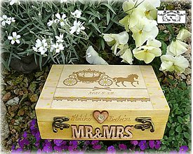 Úložné priestory & Organizácia - Krabica "Mr & Mrs"-rôzne variácie - 13523017_