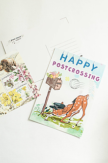 Papier - Pohľadnica "happy postcrossing" cutie - 13522701_