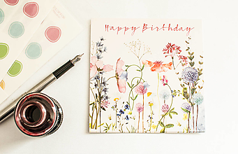 Papier - Pohľadnica "Happy Birthday" meadow - 13522817_