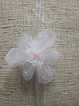 Svadobné pierka - Náramok bielo-ružový - 13525152_