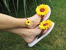 Ponožky, pančuchy, obuv - Plážová letná súprava - slnečnica - 13525067_