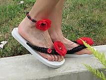 Ponožky, pančuchy, obuv - Plážová letná súprava - vlčí mak - 13525124_