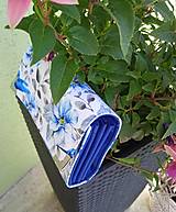 Peňaženky - Peňaženka modré kvety výpredaj! - 13526447_