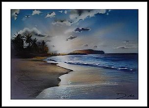 Obrazy - Nakreslený obraz "Pláž"  - 13528033_