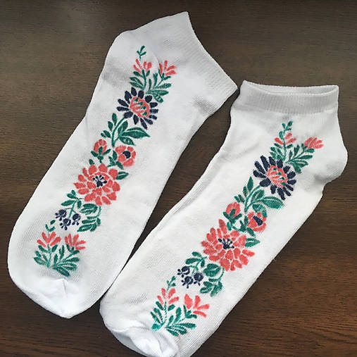  - folklórne ponožky ručne maľované - sada | miniberry - 13527426_