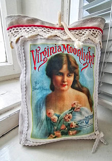 Úžitkový textil - Lněná vintage okenní zarážka Retro dáma - 13527816_
