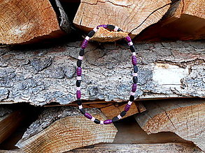 Detské doplnky - Korále drevené fialová, fialová, černá - 13530075_