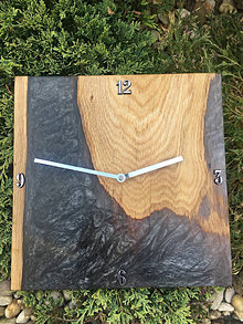 Hodiny - Epoxidové živicové drevené nástenné hodiny - 13531503_
