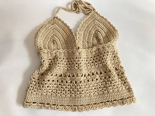 Topy, tričká, tielka - háčkovaný TOP /croptop/ pre slečny a dámy - 13532150_