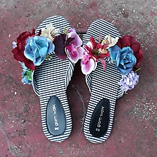 Ponožky, pančuchy, obuv - V AKCII: Sandálky obuj sa do kvetov - 13534694_