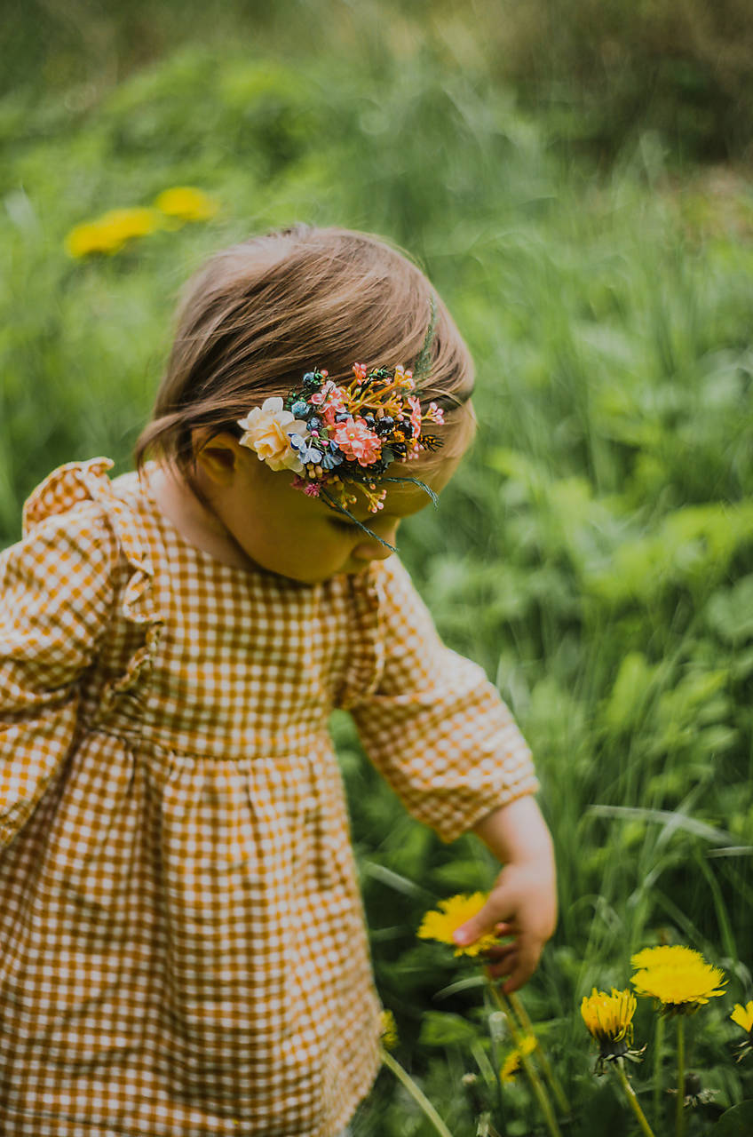 Kvetinová čelenka "lúka plná úsmevov" 