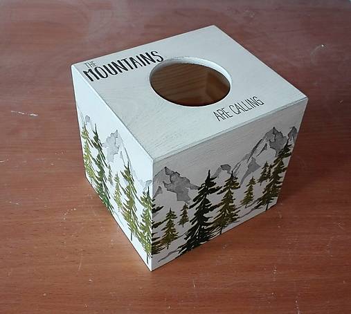  - box na vreckovky "The mountains are calling" - 13534536_