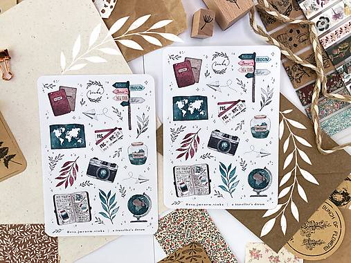 Papier - Samolepky " a traveller´s dream" - 13533619_