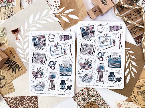 Papier - Samolepky "paper obsession" - 13533797_
