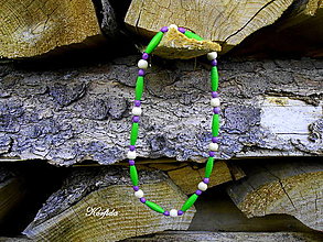 Detské doplnky - Korále drevené fialová, béžová, zelená - 13534991_