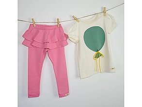 Detské oblečenie - Biobavlnené legíny Primabalerína - ružové - 13534509_