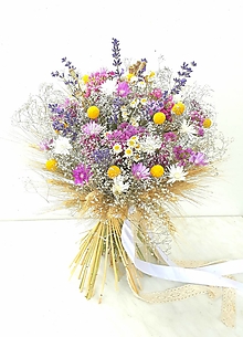 Kytice pre nevestu - Jemná svadobná kytica zo sušených kvetov - 13536509_