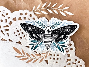 Papier - Samolepka "moth" - 13537116_