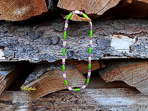 Detské doplnky - Korále drevené fialová, béžová, zelená - 13537446_