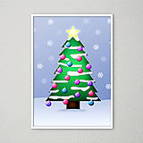 Grafika - Vianočný stromček s...digitálna ilustrácia - 13536632_