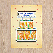 Papiernictvo - Pohľadnica Fruit lace - torta (príchuť pomaranč) - 13535601_