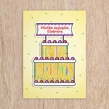 Papiernictvo - Pohľadnica Fruit lace - torta (príchuť ananás) - 13535618_