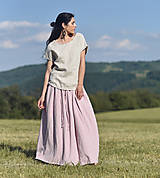 Sukne - Maxi sukně z vyšívaného mušelínu - růžová - 13538297_