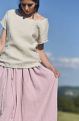 Sukne - Maxi sukně z vyšívaného mušelínu - růžová - 13538299_