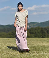 Sukne - Maxi sukně z vyšívaného mušelínu - růžová - 13538300_