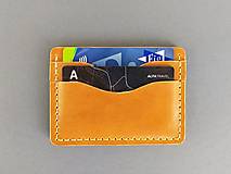 Peňaženky - Kožená mini peňaženka / puzdro na karty (Meď/Bronz) - 13538604_