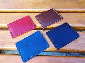 Peňaženky - Kožená mini peňaženka / puzdro na karty - 13538602_