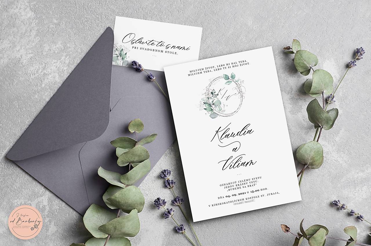 Svadobné oznámenie B#10 (Pozvánka k svadobnému stolu)