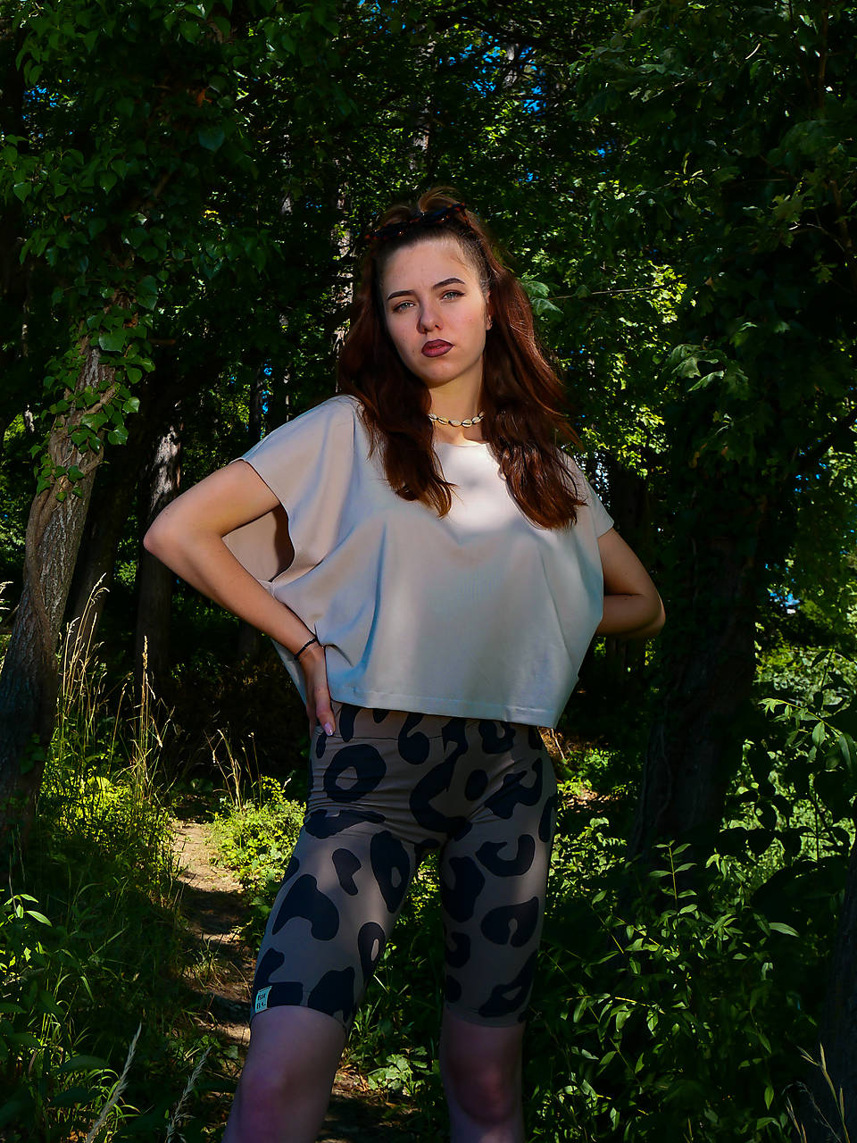 Tričko CROP (Béžová)