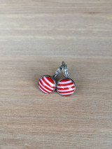 Náušnice - náušnice bielo červené - oceľ - 13540414_