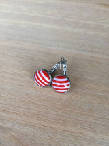 Náušnice - náušnice bielo červené - oceľ - 13540416_