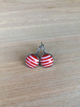 Náušnice - náušnice bielo červené - oceľ - 13540418_