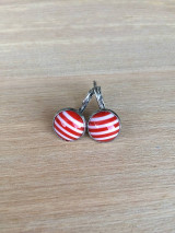 Náušnice - náušnice bielo červené - oceľ - 13540421_